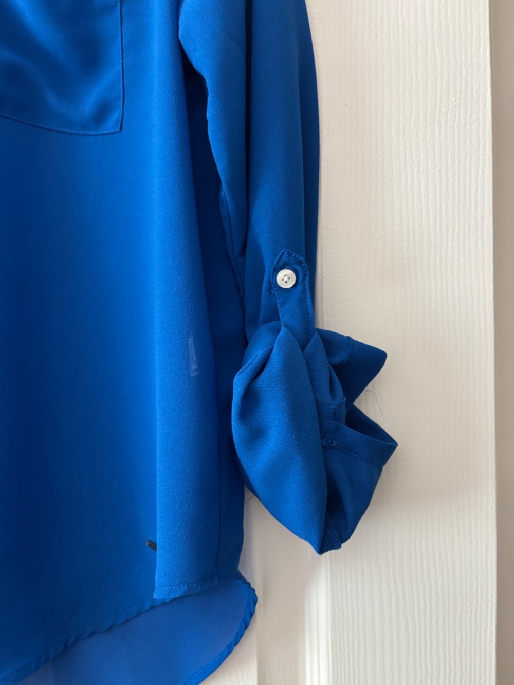 Hollister Chiffon Button-up Blouse - Blue Size S - Picture 7 of 12